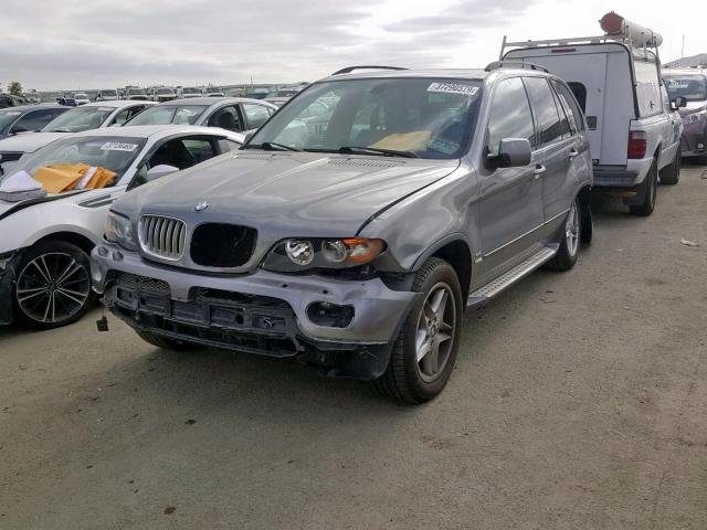 5UXFB53534LV09138 - 2004 BMW X5 4.4I GRAY photo 2