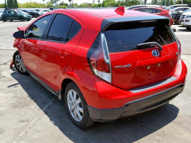 JTDKDTB30H1597775 - 2017 TOYOTA PRIUS C RED photo 3