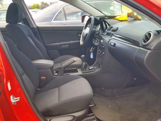 JM1BK32G871627323 - 2007 MAZDA 3 I RED photo 5