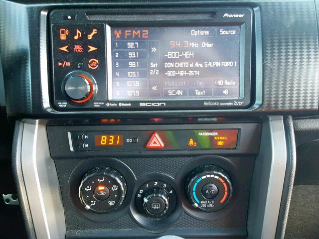 JF1ZNAA11D2705993 - 2013 TOYOTA SCION FR-S BLACK photo 9