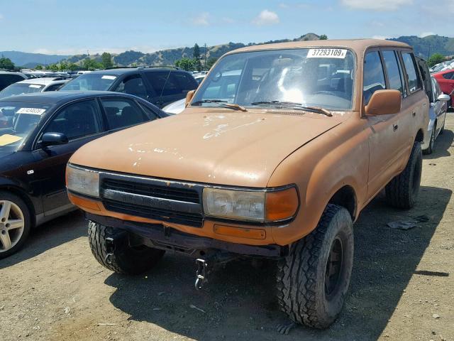 JT3FJ80W2M0030377 - 1991 TOYOTA LAND CRUIS BROWN photo 2