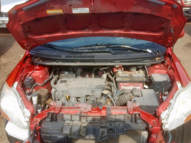 JTDBT903191330669 - 2009 TOYOTA YARIS RED photo 7