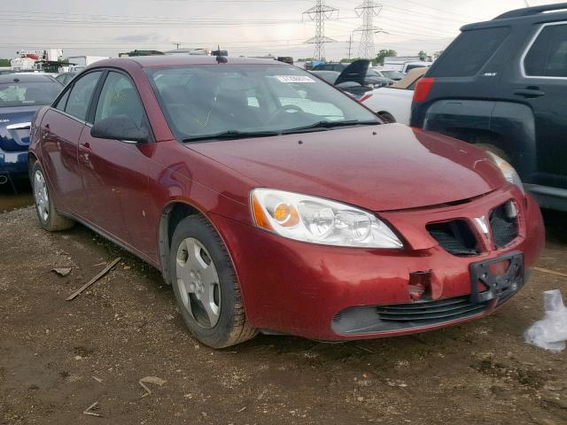 1G2ZF57B384175779 - 2008 PONTIAC G6 VALUE L BURGUNDY photo 1