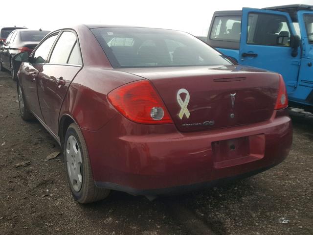 1G2ZF57B384175779 - 2008 PONTIAC G6 VALUE L BURGUNDY photo 3