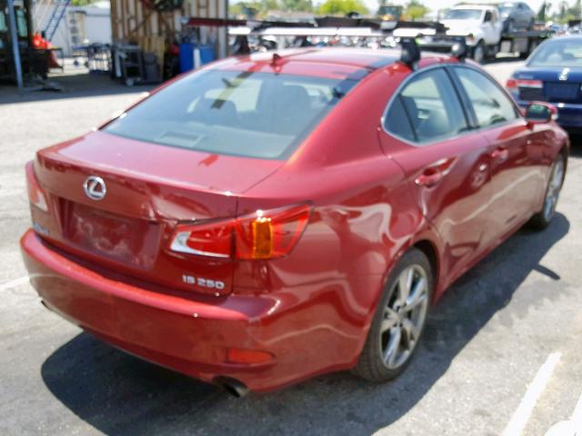 JTHBK262092091262 - 2009 LEXUS IS 250 RED photo 4