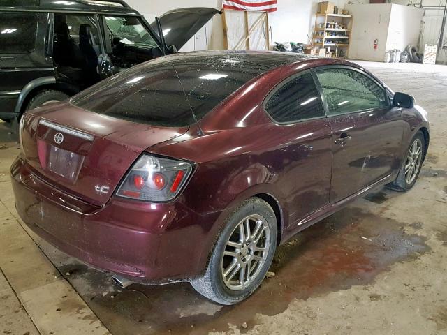 JTKDE177070155291 - 2007 TOYOTA SCION TC მუქწითელი ფოტო 4