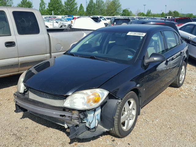 1G1AT58H697290552 - 2009 CHEVROLET COBALT LT BLACK photo 2