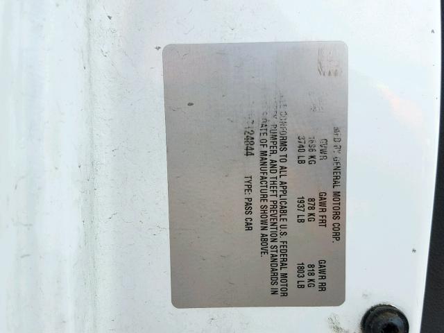 1G2AS18H297124844 - 2009 PONTIAC G5 WHITE photo 10