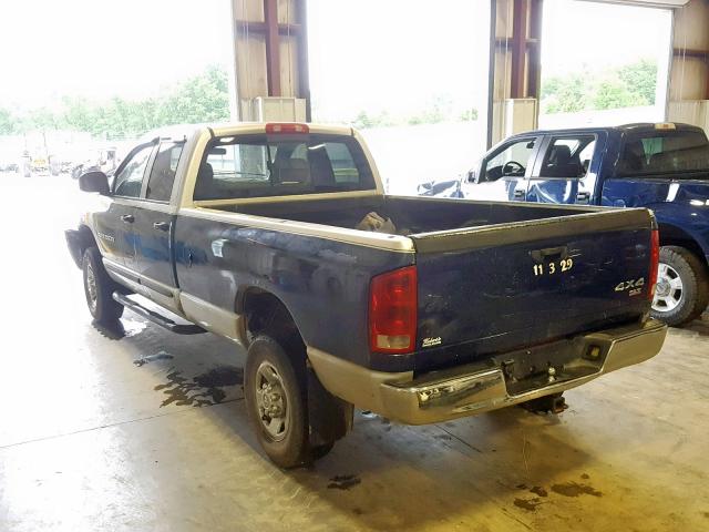 3D7KU28D83G731281 - 2003 DODGE RAM 2500 S ლურჯი ფოტო 3