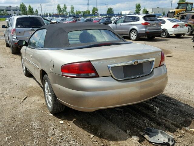 1C3EL55R02N315571 - 2002 CHRYSLER SEBRING LX BEIGE photo 3