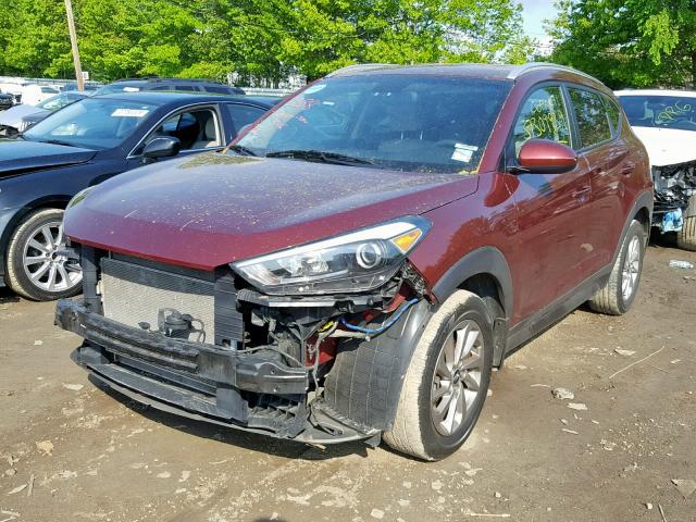 KM8J3CA43GU038531 - 2016 HYUNDAI TUCSON LIM MAROON photo 2