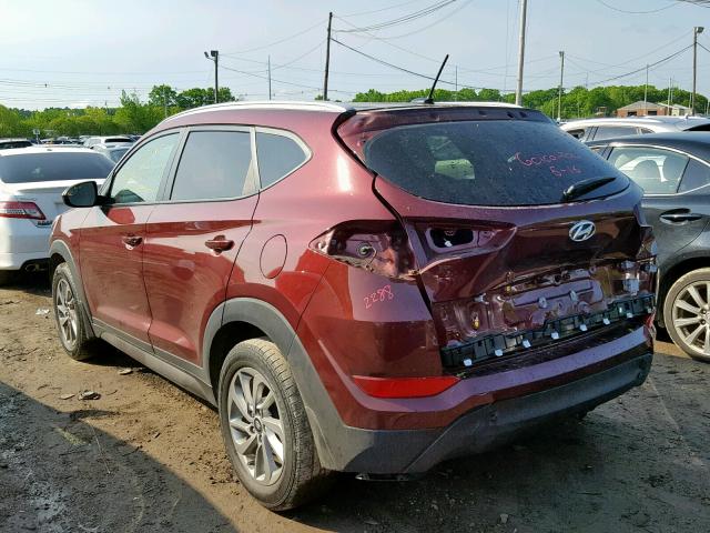 KM8J3CA43GU038531 - 2016 HYUNDAI TUCSON LIM MAROON photo 3