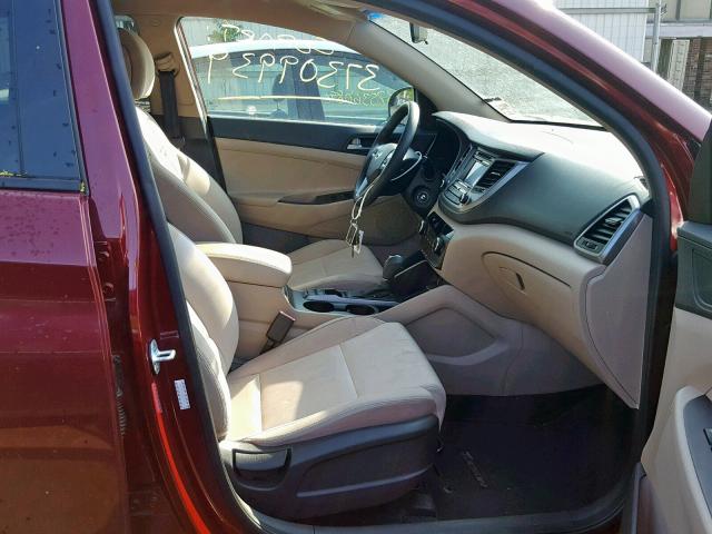 KM8J3CA43GU038531 - 2016 HYUNDAI TUCSON LIM MAROON photo 5