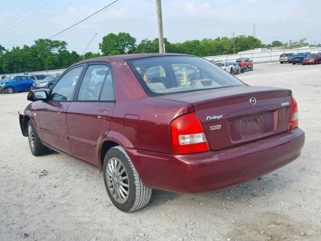 JM1BJ225621617815 - 2002 MAZDA PROTEGE DX MAROON photo 3