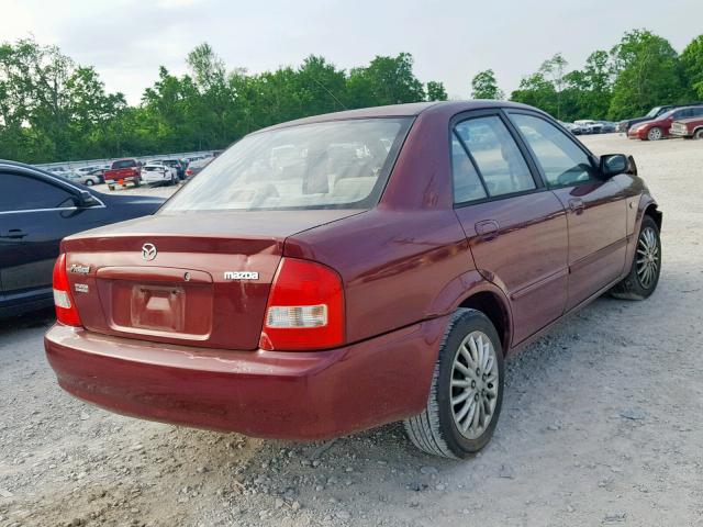 JM1BJ225621617815 - 2002 MAZDA PROTEGE DX MAROON photo 4