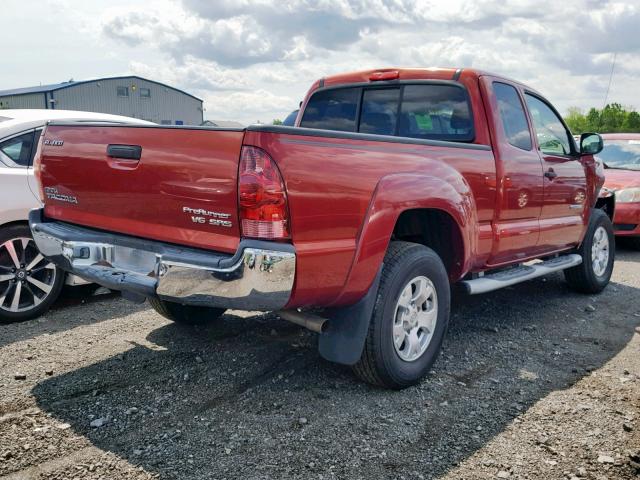 5TETU62N75Z030746 - 2005 TOYOTA TACOMA PRE RED photo 4