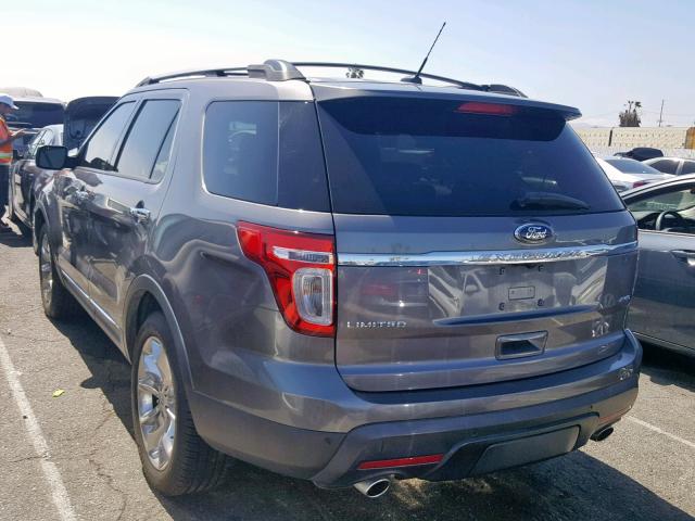 1FM5K8F80DGC86372 - 2013 FORD EXPLORER L GRAY photo 3