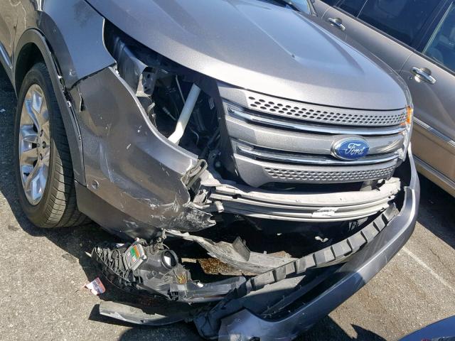 1FM5K8F80DGC86372 - 2013 FORD EXPLORER L GRAY photo 9