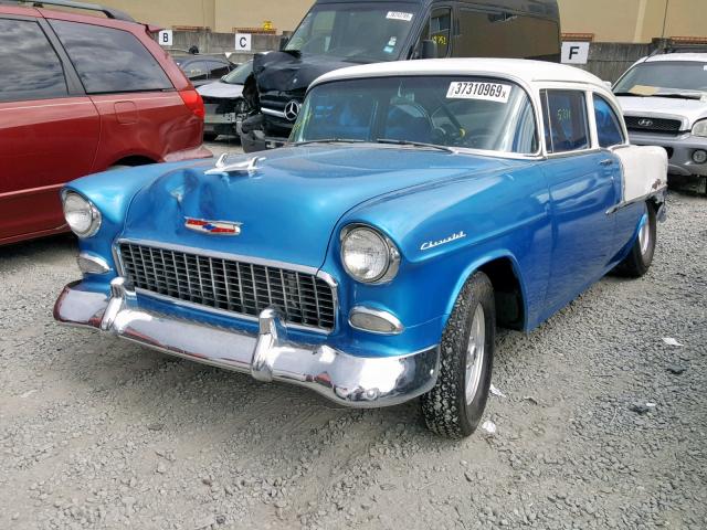 B55A005022 - 1955 CHEVROLET BEL AIR BLUE photo 2