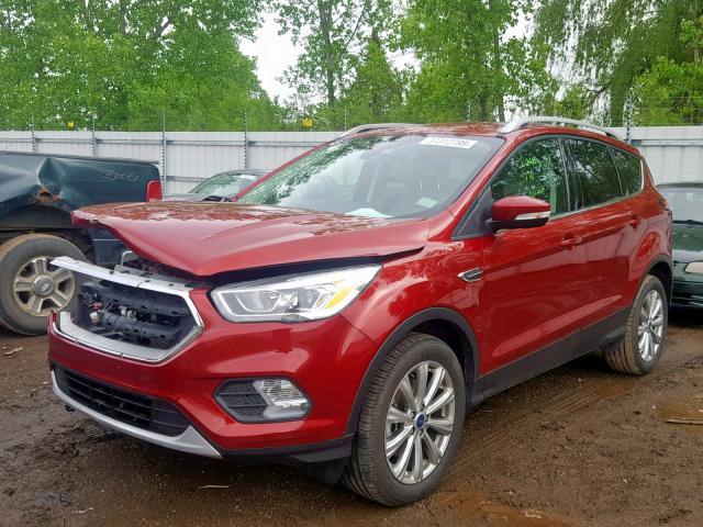 1FMCU9J95HUE15365 - 2017 FORD ESCAPE TIT RED photo 2