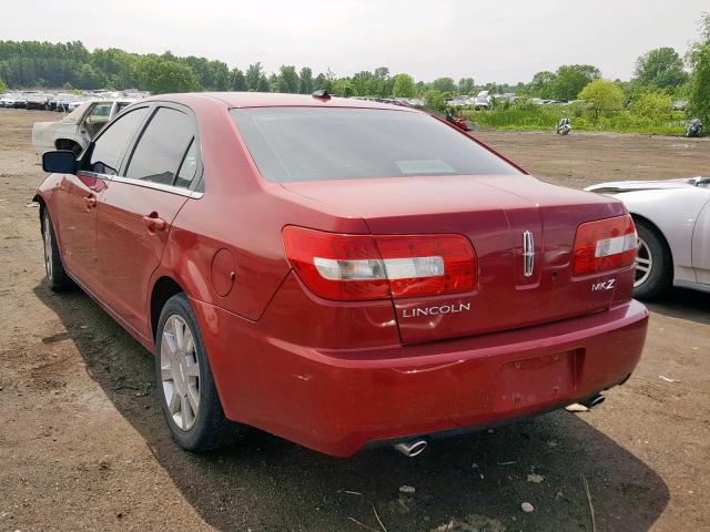 3LNHM26TX7R608733 - 2007 LINCOLN MKZ RED photo 3