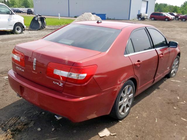 3LNHM26TX7R608733 - 2007 LINCOLN MKZ RED photo 4