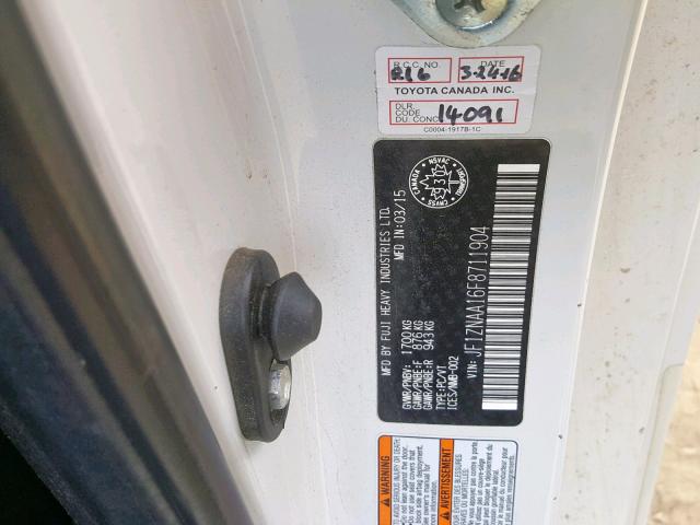 JF1ZNAA16F8711904 - 2015 TOYOTA SCION FR-S WHITE photo 10