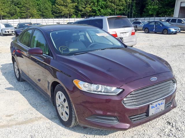 3FA6P0G78DR382122 - 2013 FORD FUSION S BURGUNDY photo 1