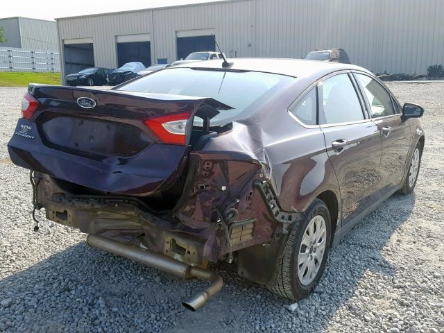 3FA6P0G78DR382122 - 2013 FORD FUSION S BURGUNDY photo 4