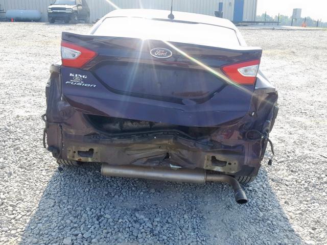3FA6P0G78DR382122 - 2013 FORD FUSION S BURGUNDY photo 9