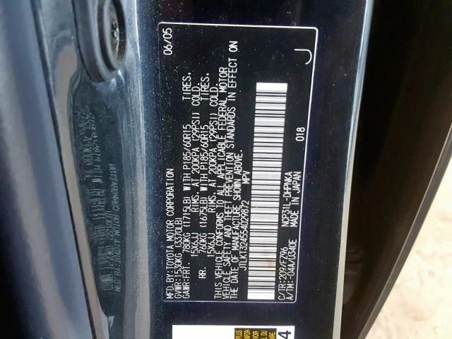 JTLKT324554029872 - 2005 TOYOTA SCION XB 黑色 照片 10