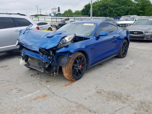 1FA6P8CF5H5333450 - 2017 FORD MUSTANG GT BLUE photo 2