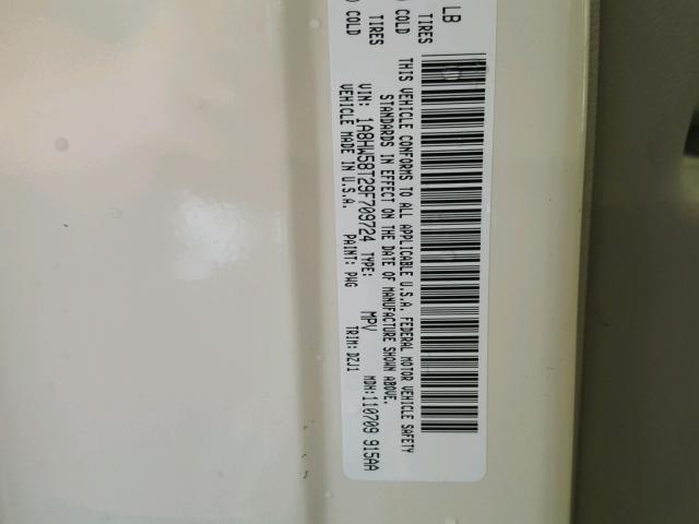 1A8HW58T29F709724 - 2009 CHRYSLER ASPEN LIMI CREAM photo 10