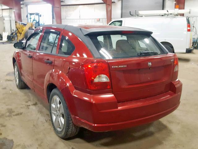 1B3HB48B67D164271 - 2007 DODGE CALIBER SX RED photo 3