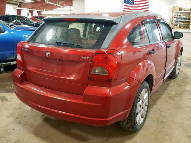 1B3HB48B67D164271 - 2007 DODGE CALIBER SX RED photo 4