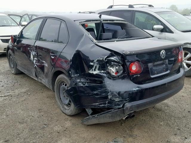 3VWJZ71K58M122488 - 2008 VOLKSWAGEN JETTA S BLACK photo 3