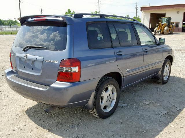 JTEEP21A260183247 - 2006 TOYOTA HIGHLANDER BLUE photo 4