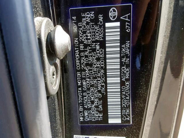 JTKJF5C79FJ001832 - 2015 TOYOTA SCION TC შავი ფოტო 10