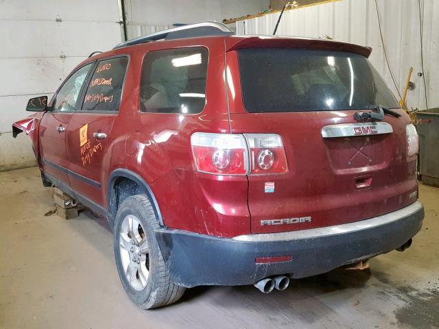 1GKEV13D69J119596 - 2009 GMC ACADIA SLE RED photo 3