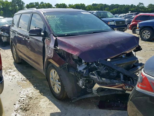 KNDMB5C13G6211634 - 2016 KIA SEDONA LX MAROON photo 1