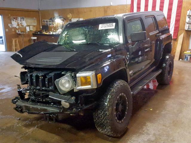 5GTDN13EX78216054 - 2007 HUMMER H3 BLACK photo 2