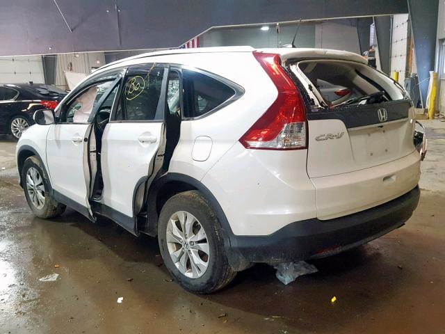 5J6RM4H76DL060707 - 2013 HONDA CR-V EXL WHITE photo 3