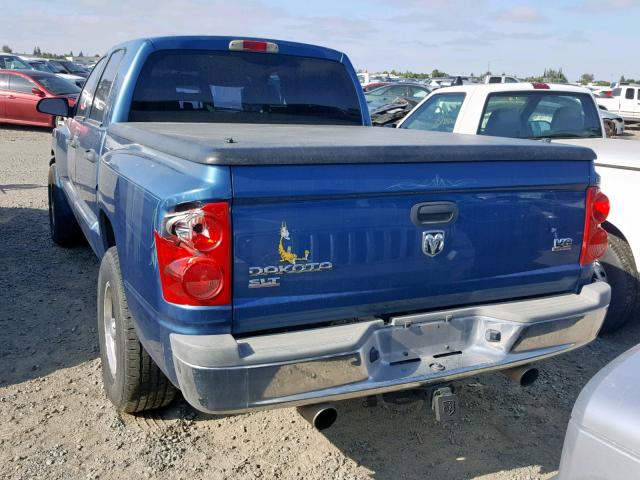 1D7HE48NX5S291894 - 2005 DODGE DAKOTA QUA BLUE photo 3