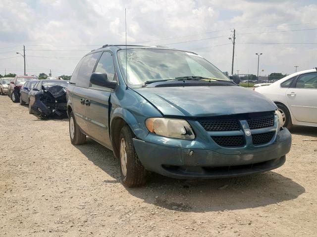 1B4GP25392B733936 - 2002 DODGE CARAVAN SE GREEN photo 1