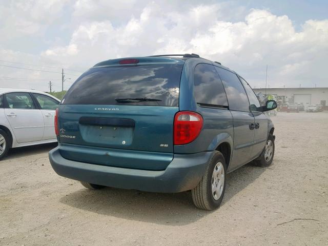 1B4GP25392B733936 - 2002 DODGE CARAVAN SE GREEN photo 4