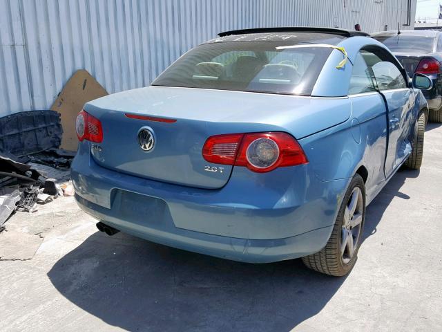 WVWDA71F97V049804 - 2007 VOLKSWAGEN EOS 2.0T S BLUE photo 4