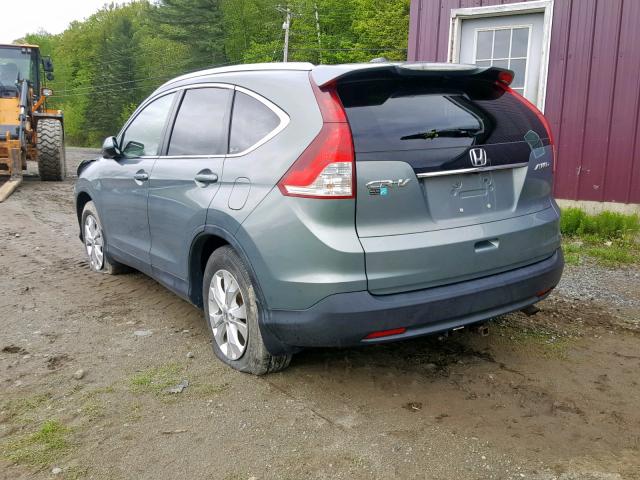 JHLRM4H71CC023460 - 2012 HONDA CR-V EXL GREEN photo 3