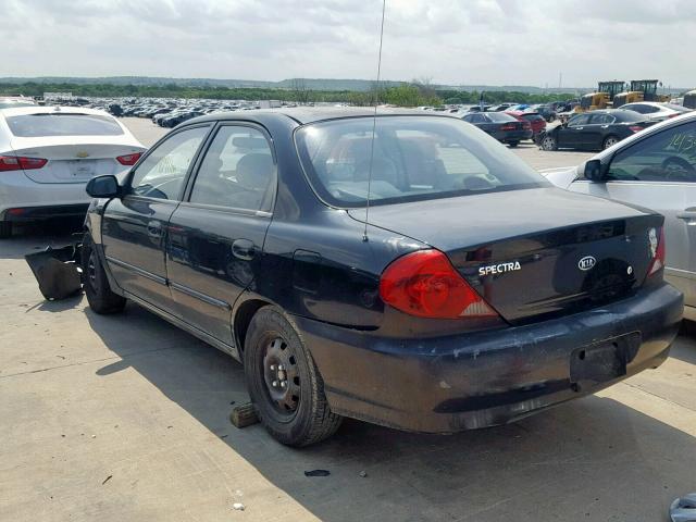 KNAFB121435292353 - 2003 KIA SPECTRA BA BLACK photo 3