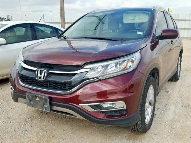 2HKRM3H7XFH542152 - 2015 HONDA CR-V EXL BURGUNDY photo 2