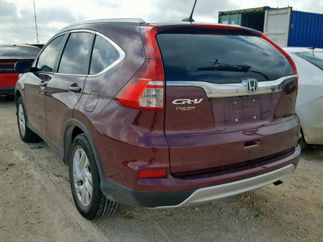 2HKRM3H7XFH542152 - 2015 HONDA CR-V EXL BURGUNDY photo 3